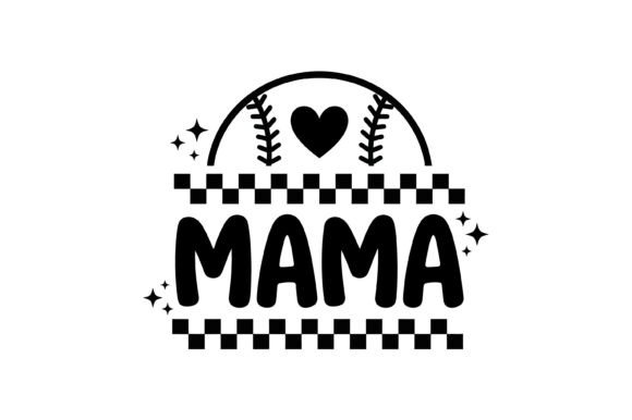 Baseball Mama Heart Typography Design: A Versatile Graphic for T-Shirt and Handmade Creations