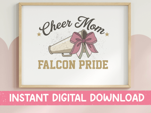Cheer Mom Falcon Pride Dusty Rose Bow