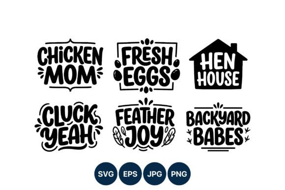 Chicken Mom Fresh Eggs Hen House: A Playful Graphic Design Asset for Local Business Branding