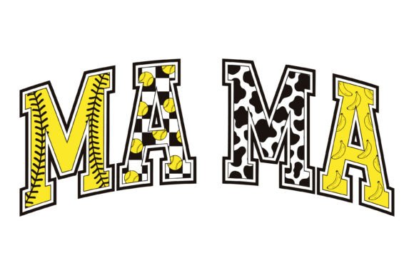Mama Mixed Pattern Typography Design for T-Shirt Graphics and More