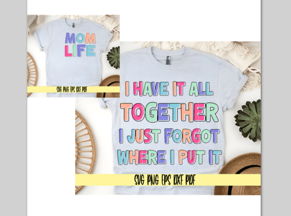 Mom Life Colorful Front Back Design: A Vibrant Graphic Asset for Bloggers and Publishers