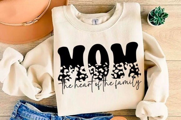 Mom the Heart of the Family SVG Design for T-Shirt Crafts