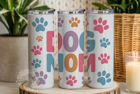 Playful Paw Print Dog Mom 20oz Tumbler – A Versatile Graphic Design Asset for Bloggers and Publishers